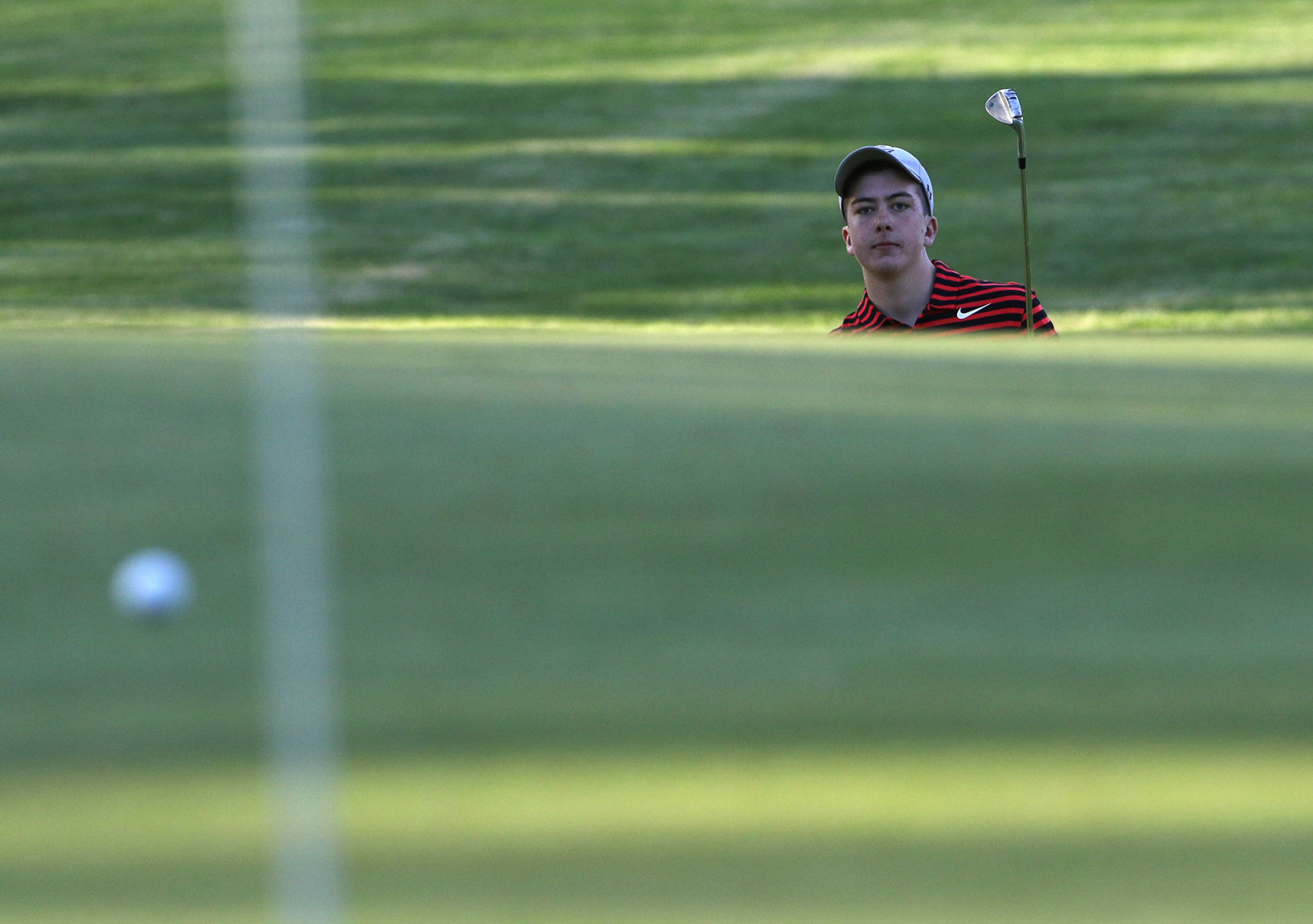 LaPorte's Drew Spartz chips at Uebele Invitational